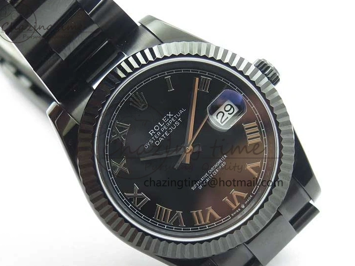 Best AAA Replica Sites Best Edition All DateJust Dial 41 Black Bracelet Markers PVD ModernLook A Roman PVD Oyster Black VRF 2793 on 0119
